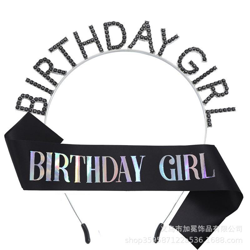 Children's Adult Birthday Headband IR Letter Crown Headband