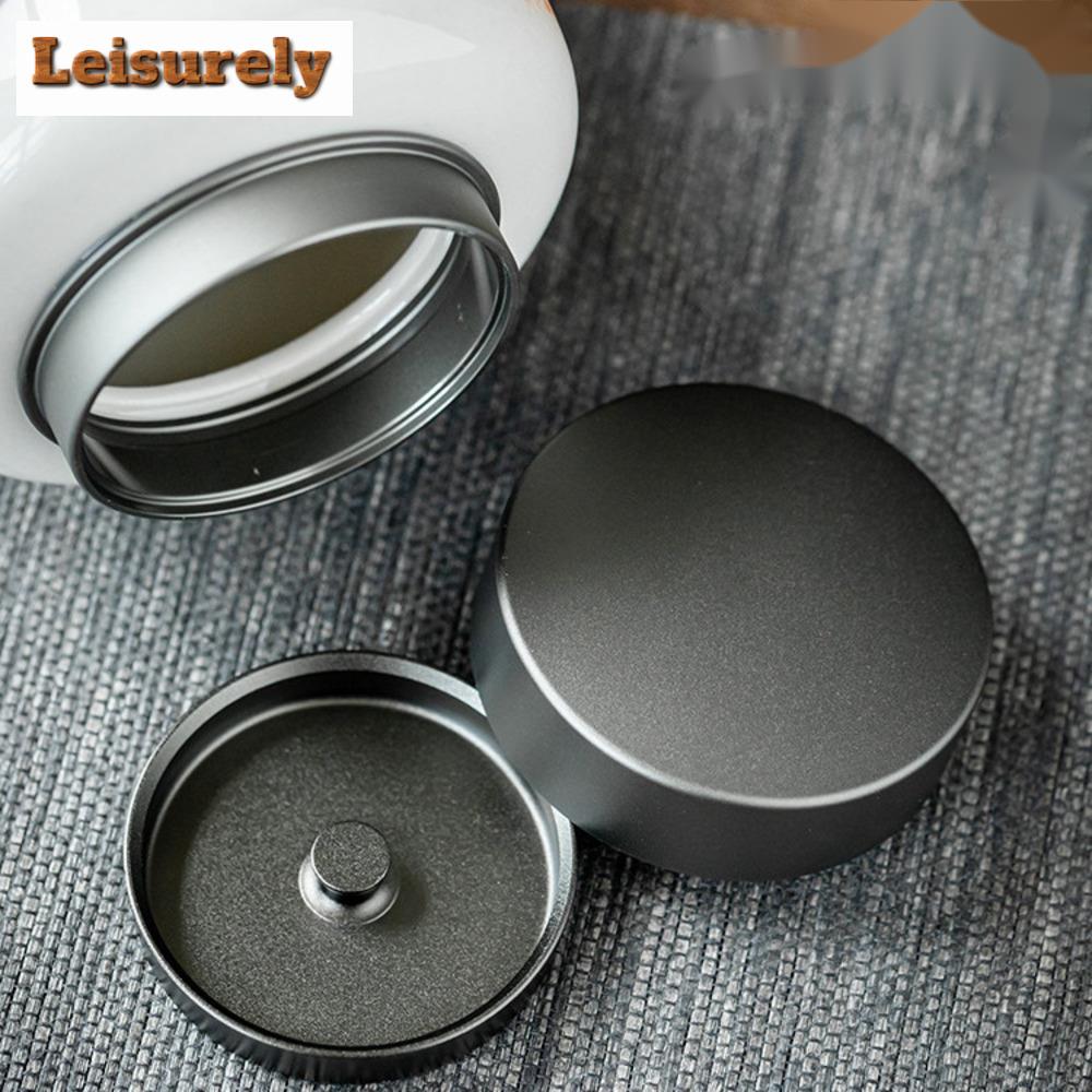 1500mll Handdrawn Calligraphy Tin Lid Tea Box Organizer Grass Wood Grey Storage Tank Container Tea Caddy Tea Services Collection