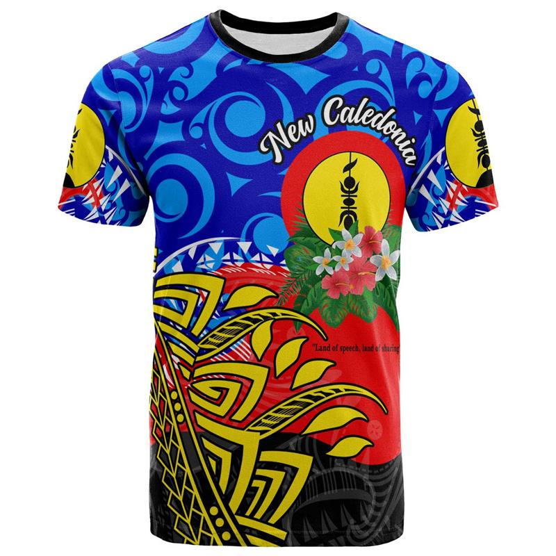New Caledonia 3D Printed T Shirt Men Summer Crew Neck Short Sleeves Hawaiian Oversized Tees Casual Streetwear Polynesian T-shirt