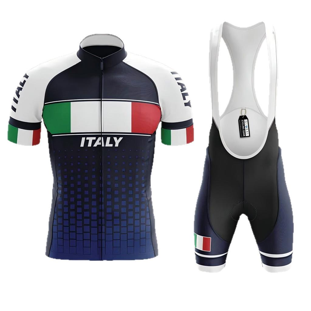 Completo Ciclismo Bici da Strada Uomo Estivo Asciugatura Rapida Traspirante Maglia da Ciclismo Pantaloncini da Ciclismo