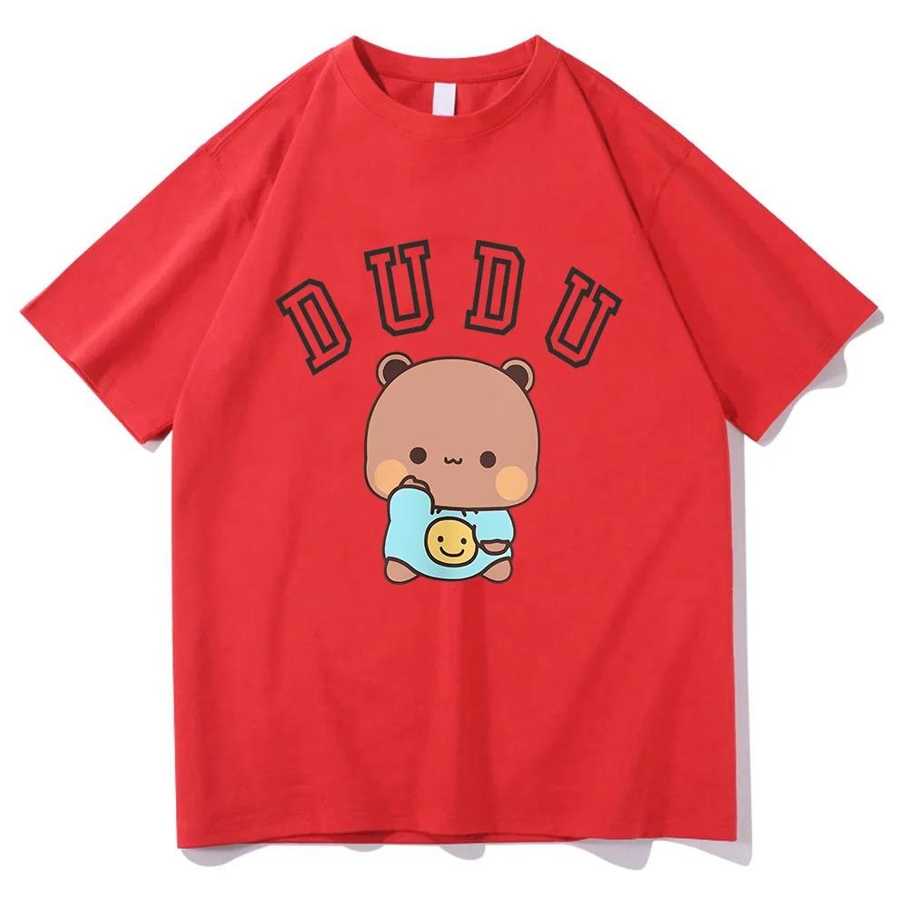 Panda Bear Cartoon Printing T-shirts Short Sleeve Women Men Cotton Tee-shirt Bubu Dudu Cute Graphic Tshirts Casual Summer Tees