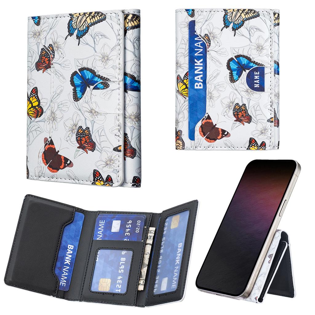 Bolsa de cartão divisória magnética Magsafe universal para telemóvel iPhone, bolsa de cartão de armazenamento pintada com cartoon Samsung