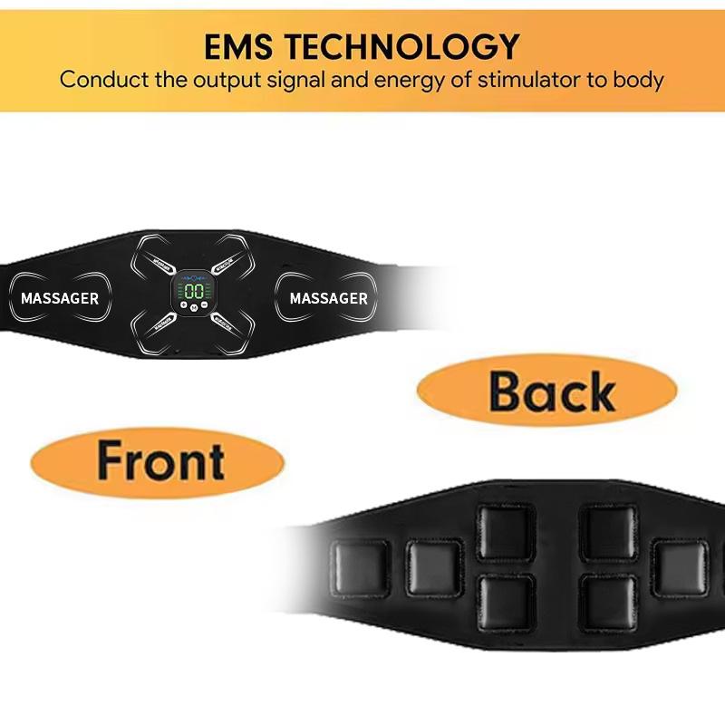 Abdominal Massager Muscle Toner Abdominal Toning Belt Electric USB Recharge Fitness Training Gear Ab Trainer Fitness Equipment