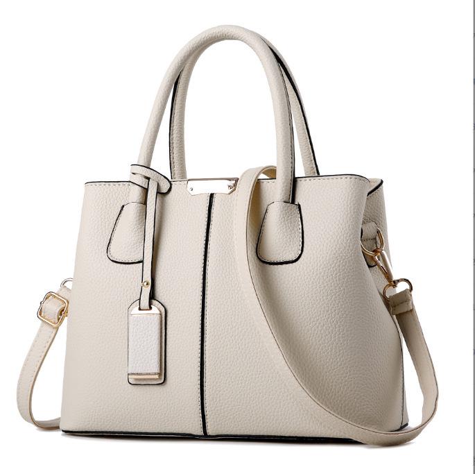 Women's Large Capacity Solid Color Tote: Cross-border Style, Splice Design, Shoulder or Handbag for Moms