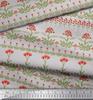 Soimoi Cotton Cambric Fabric Leaves & Floral Artistic Print Fabric by the Metre 42 Inch