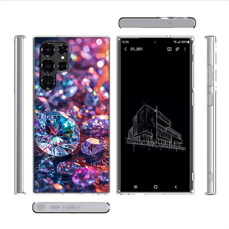 Shining and Dazzling Diamond Gemstones Cases Phone Case for Samsung Galaxy S26 Ultra S25 Edge S24 S23 FE S21 Plus S20 S22 S10 Co