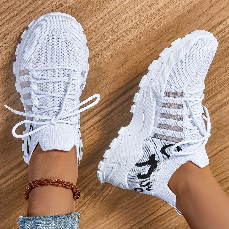 Luxury Designer Summer White Wedge Shoes for Women Affordable and Fast Delivery 2025 Mesh Breathable Flat Casual Sports Shoes