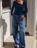 2026 Women's One-Shoulder Swing Neck Off-the-Shoulder Slimming Long Sleeve Top