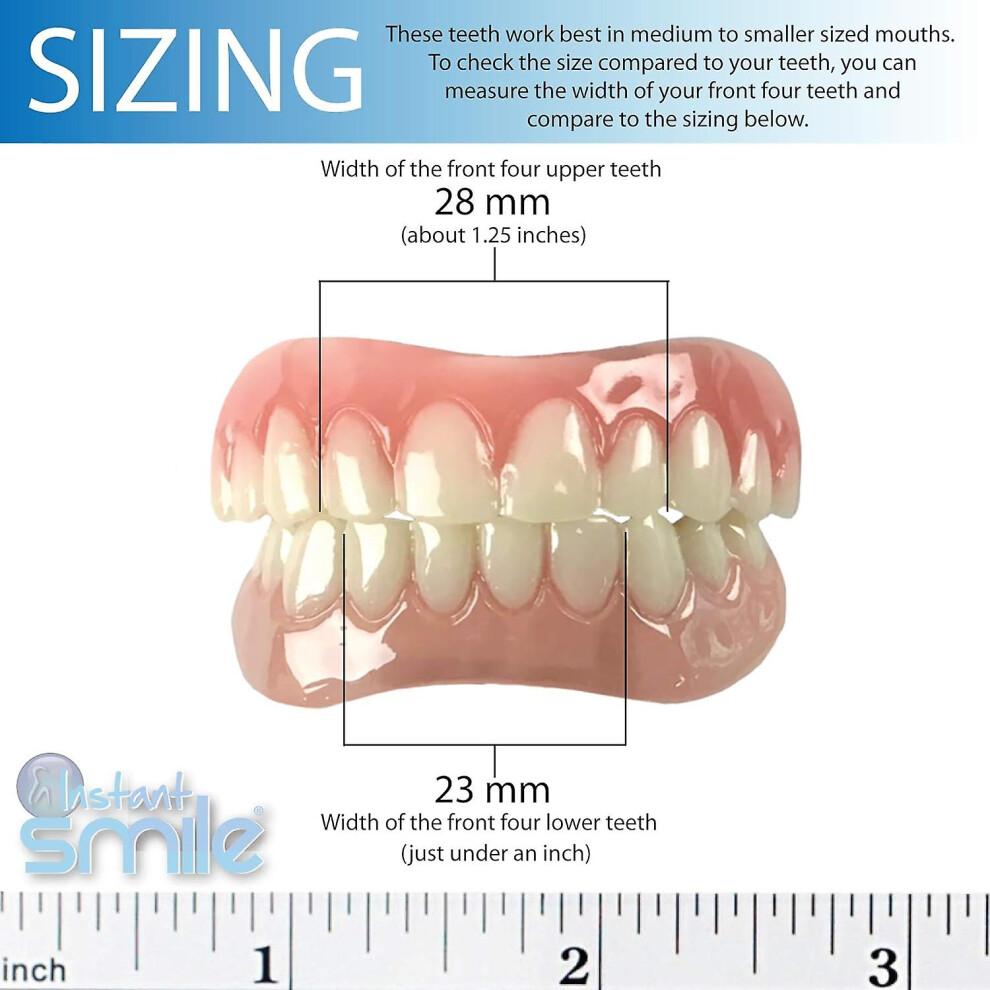 Instant Smile Comfort Fit Flex Teeth - Upper And Lower Matching Set  Natural Shade! Fix Your Smile At Home Within Minutes!
