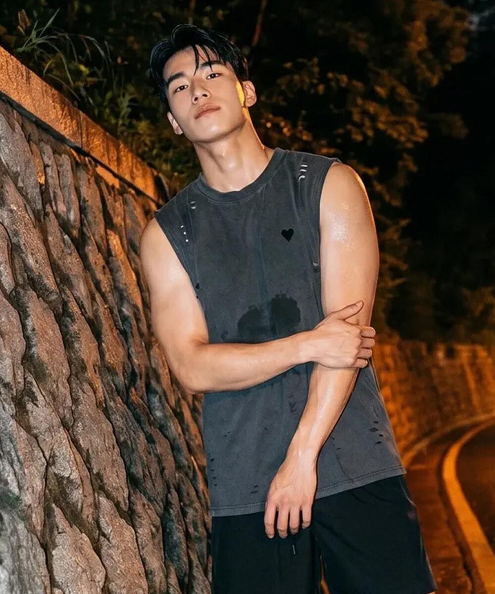 Blue Grain M Vintage Pigment Sleeveless [Charcoal] Charcoal/L