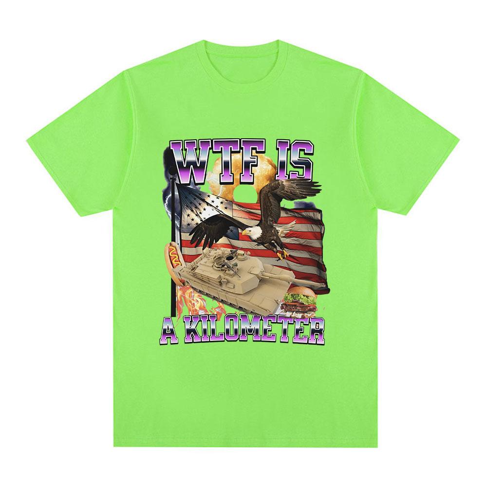 

Футболка с надписью «Wtf Is A Kilometer Meme» Мужская модная хип-хоп футболка Летняя повседневная футболка большого размера из 100% хлопка с коротким рукавом 4XL