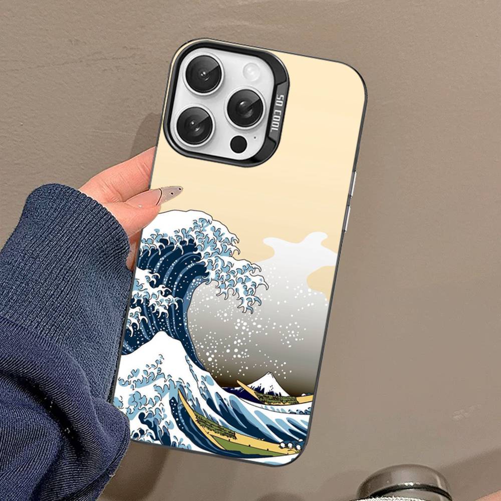 Japanese Waves Phone Case For IPhone 17 16 15 14 13 12 11 Pro MAX Matte Shockproof Back Anti Fall Matte Cover