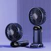 Portable Handheld Mini Fan with Power Display, Outdoor Handheld Fan with Mobile Phone Holder