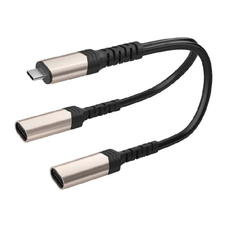 2 In 1 Out  Type C Female To Male Extension Adapter Cable For Double Solar Panel Charging Easy Setups 25cm
