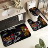 Messi 3pcs Pattern Flannel Nonslip Absorbent Washable Decorative Bathroom Home Toilet Seat Cover Mat Set