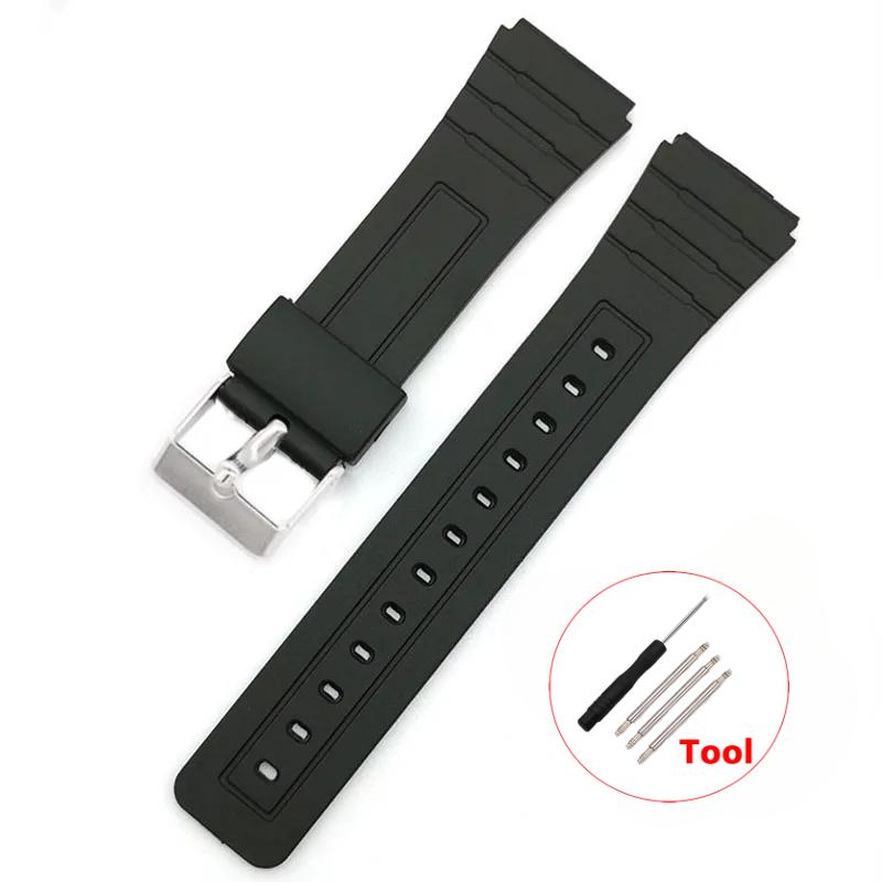 12/14/16/18/20/22mm Silicone Rubber Strap for Casio W800H A158/168 AE1200/1300 Watchband for SGW400 F91W F84 F105/108 Bracelet