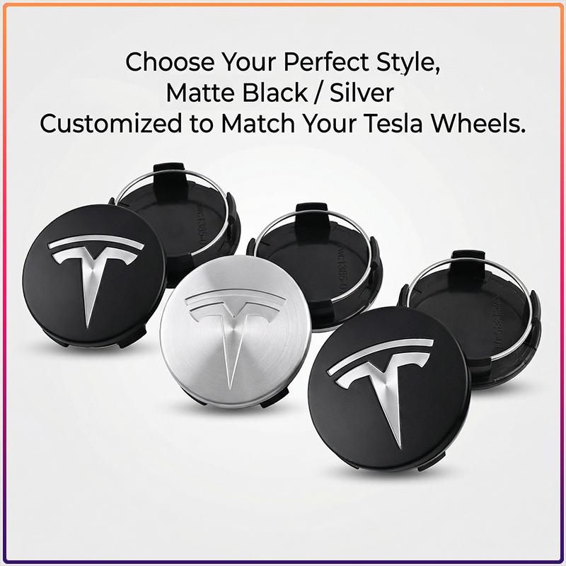 4Pcs 56MM Car Emblem Wheel Center Hub Cap Covers Auto Rim Cover For Tesla Model S Model X Model Y Model 3 Roadster SpaceX Accessory