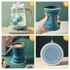 Portable Silicone Foldable Cup With Lanyard Heat Resistant Collapsible Cups Lid Folding Storage Travel Mug For Hot Water