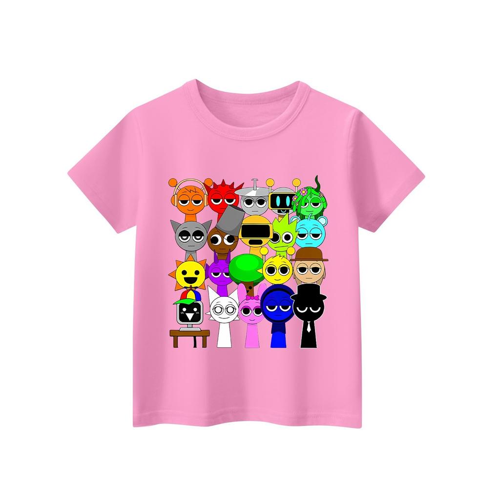 Kinder Kurzarm Tops Casual Print T Shirt Rundhals Pullover Bluse