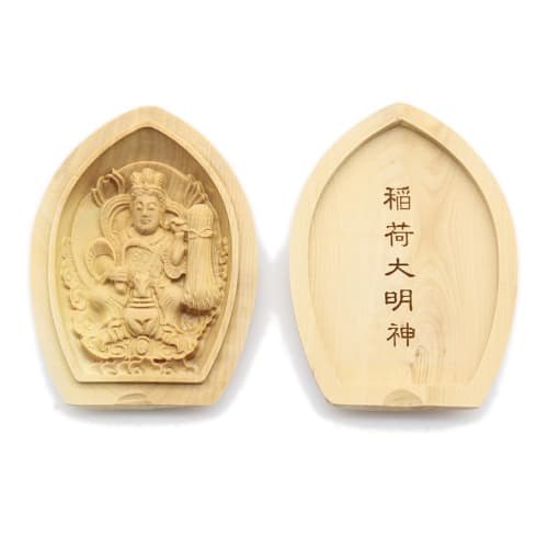 

Kurita s Special Buddhist Statue [Guardian Deity] Inari Daimyojin Lotus-Shaped Incense Holder Buddha/Pocket Buddha Guardian Deity, 6.2cm High, 4.5cm W