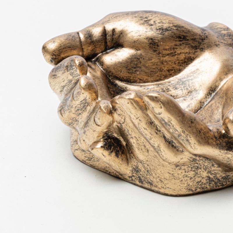 Resin Handicrafts Simulated Human Figure Sculpture Palm Tray Desktop Storage Container Fruit Plate Home Decoration Accessories