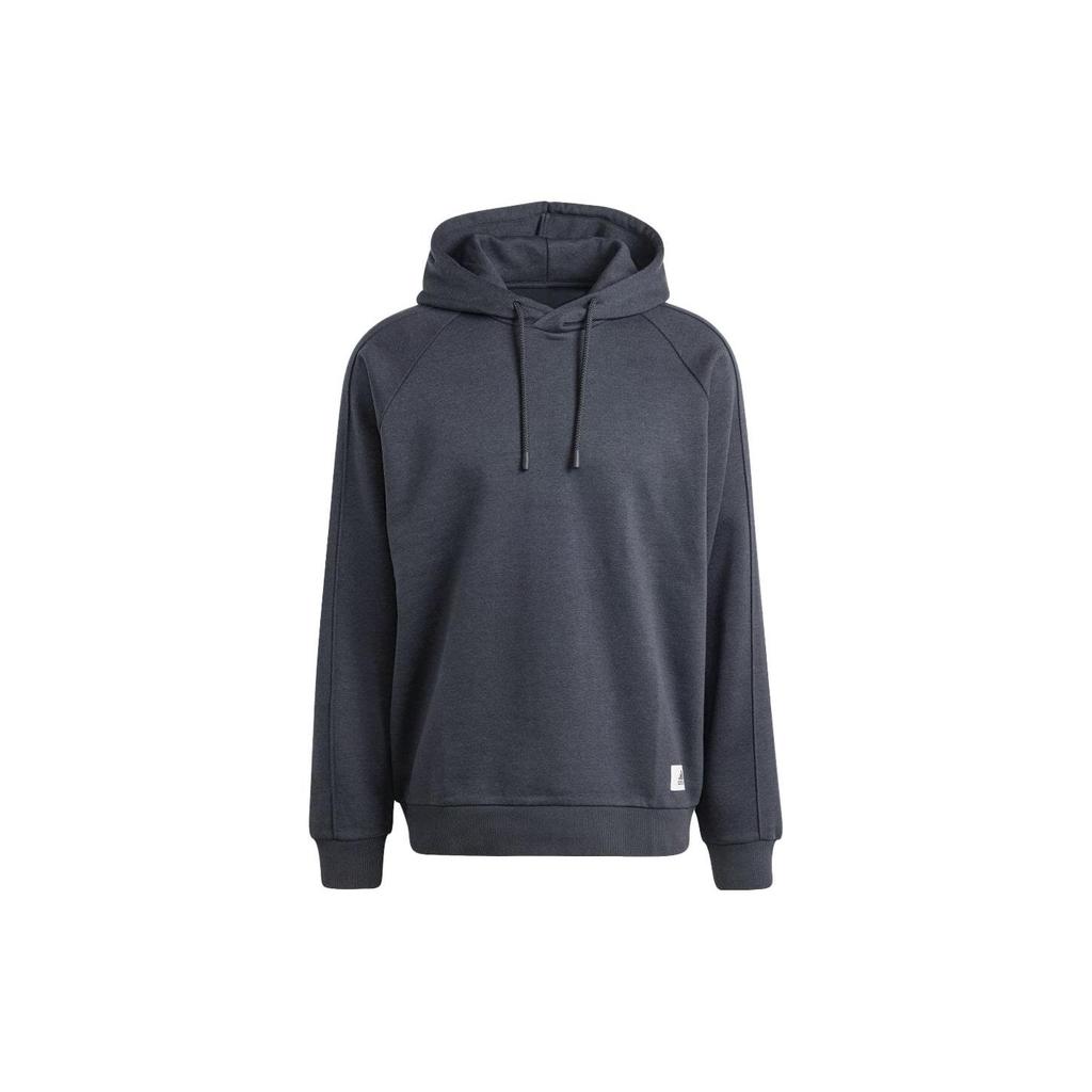 Adidas Long Hoodie Solid Color Logo Loose Fit Hooded Sweatshirt Men Hoodies Black Gray IS7487