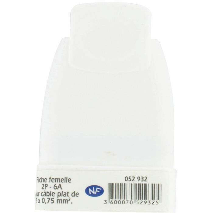 Fiche plastique 2P-6 A Dhome - Femelle - Blanc