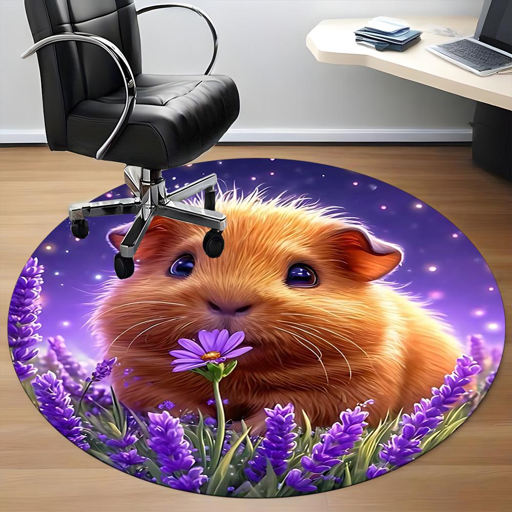 1pc Lavender Guinea Pig Chair Carpet for Office  Machine Washable Rug for Office,  Good Gift for Family or Friends yy251225176