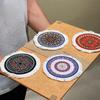 1PC Multi-Use Heat-Resistant Coaster Artisanal Round Durable Mat Non-Slip Ethnic Style Bohemian Coffee Washable 10cm