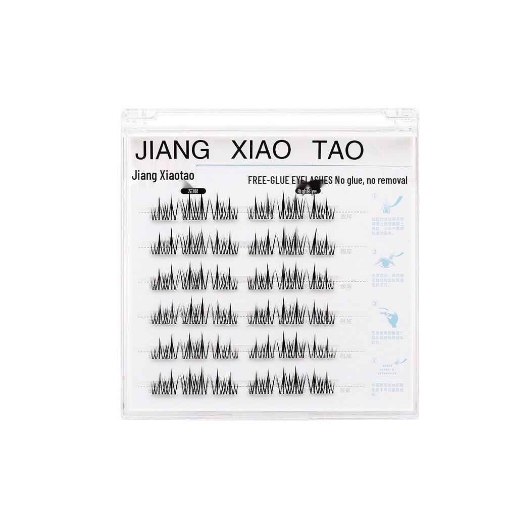 ACE Klebefreie Selbstklebende Cartoon-Büschelfalsche Wimpern - Natürlich, Faules Tragen