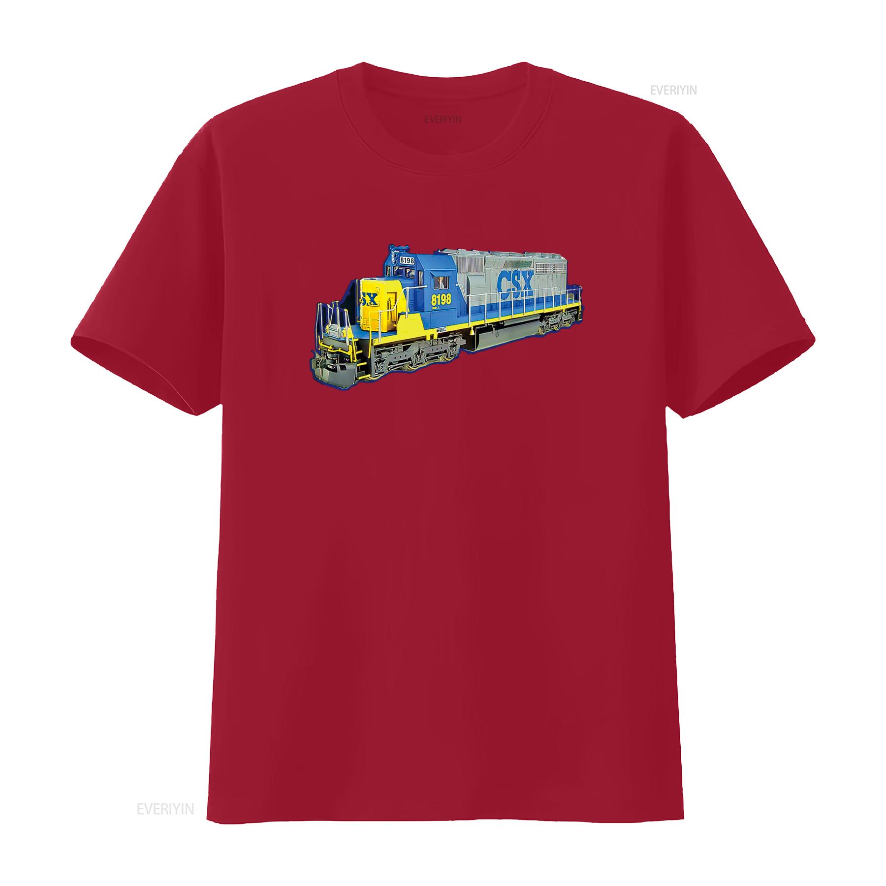Freight Train CSX Engine T Shirt vintage Washed graphic Unisex Stretched Stylish Versatile homme Soft designer clothes S