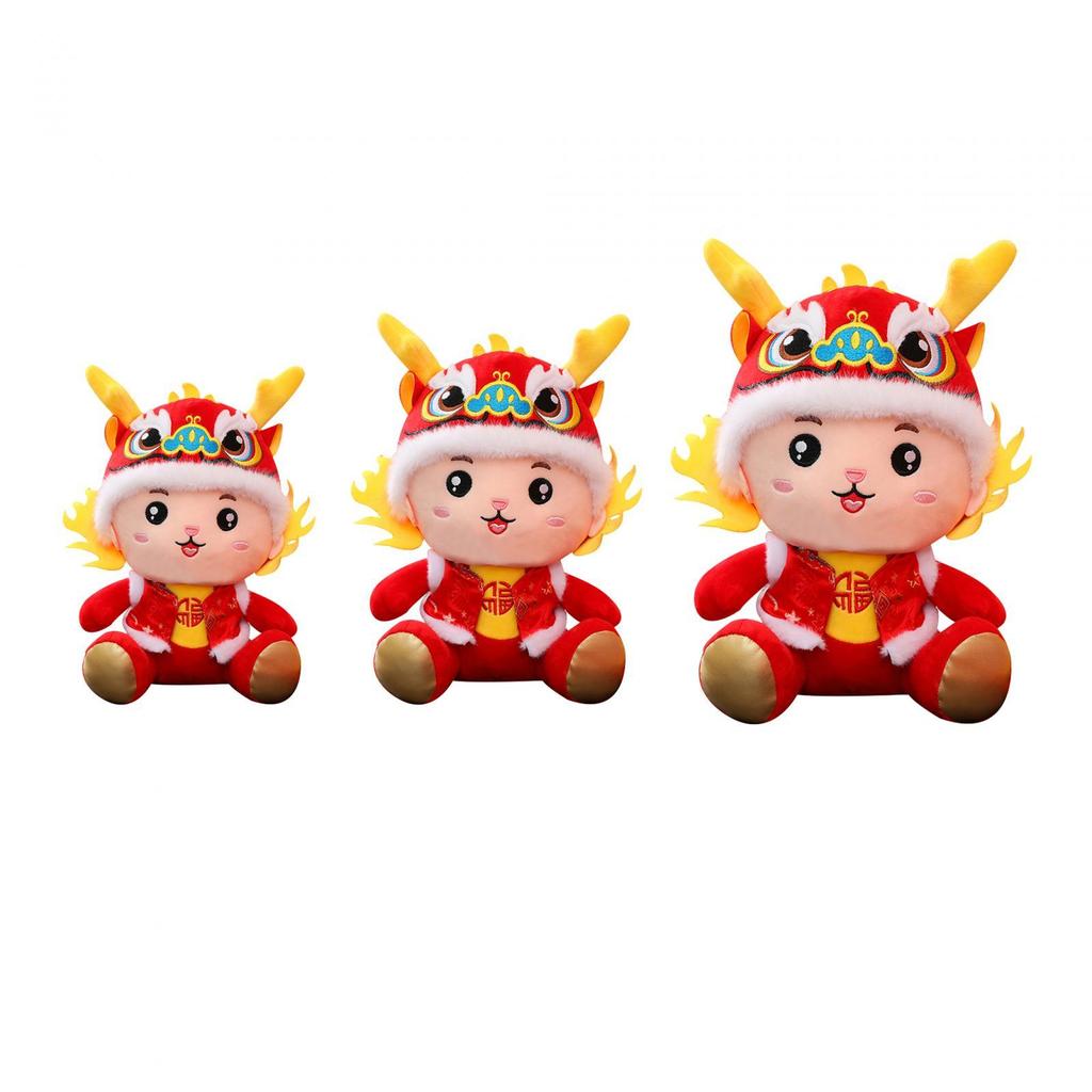 2024 Chinese Dragon Toy Dragon Doll Soft New Year Dragon Toy for Holiday Party