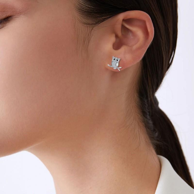 Elegant Owl Stud Earrings Women Plated Cute Animal Jewelry Korean Style Sweet Fashion Accessory