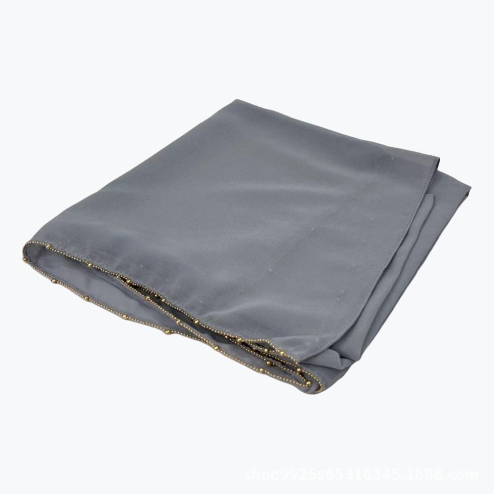 Long Ethnic Style Scarf Solid Color Islamic Turban Elegant Hijab Scarf  Women