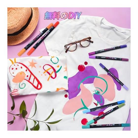 36 pieces, 72 colors, acrylic marker set, color pen, double-headed 2-color marker pen, acrylic pen, water-based pen, waterproof, quick-drying,