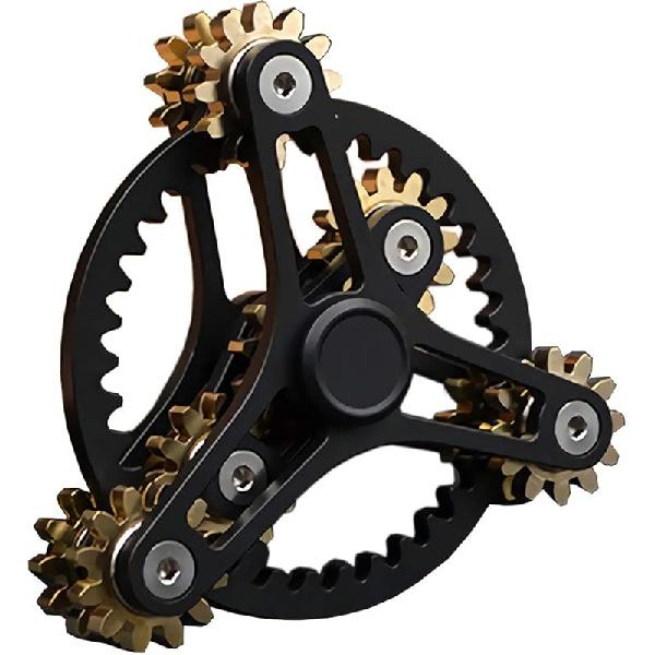 Pure Brass Fidget Spinner Gears Linkage Fidget Gyro Toy Metal DIY Hand Spinner Spins Long Time EDC Focus Meditation Break Bad Habits ADHD with