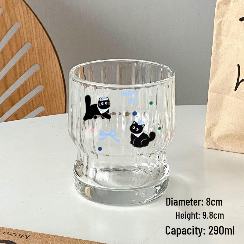 Stylish High-Capacity Glass Cup for Women - Cute Summer Design for Water, Coffee, or Milk