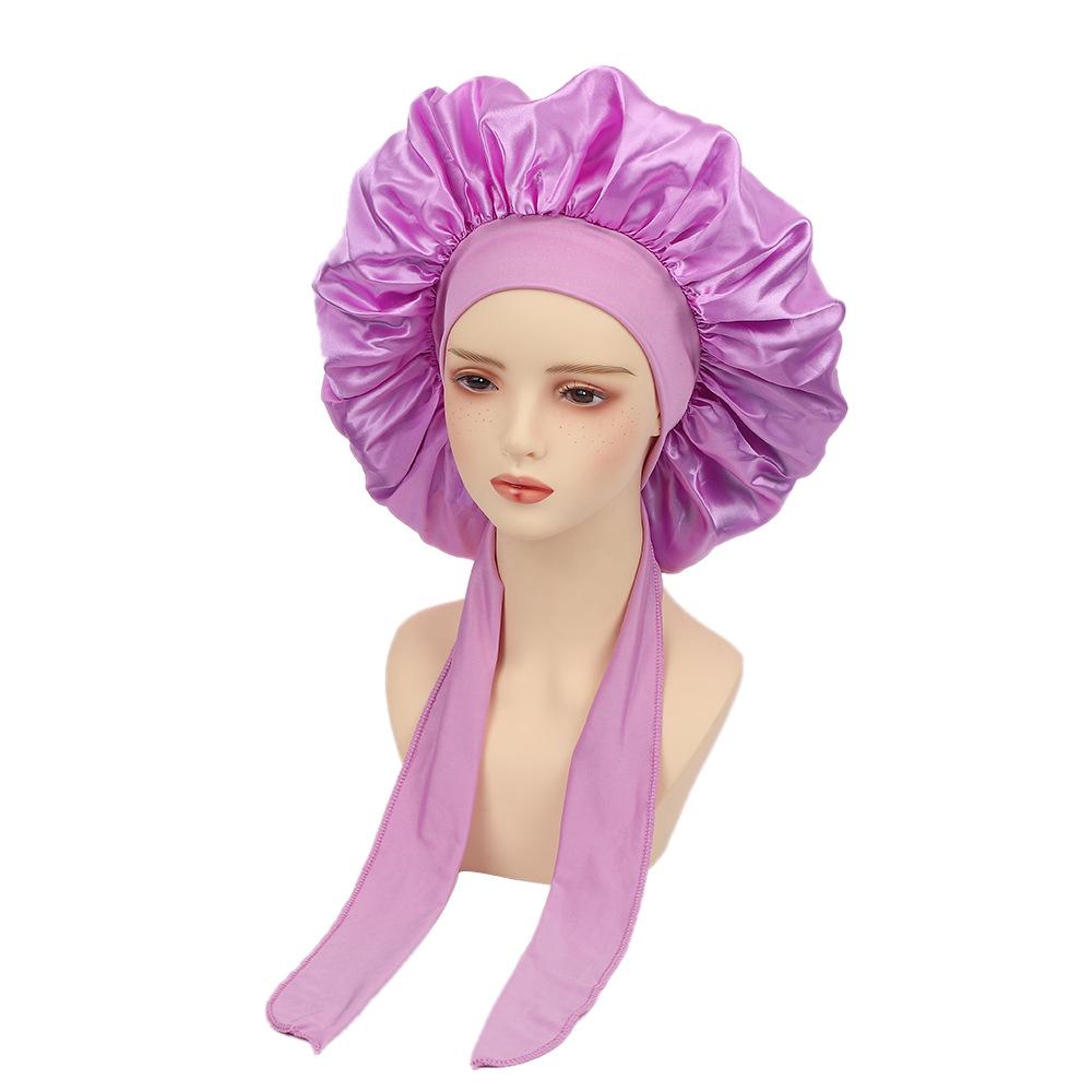 Wide Brim Satin Sleep Cap - Elastic Hair Protection for Women: Headscarf, Bath Cap, Hot Selling