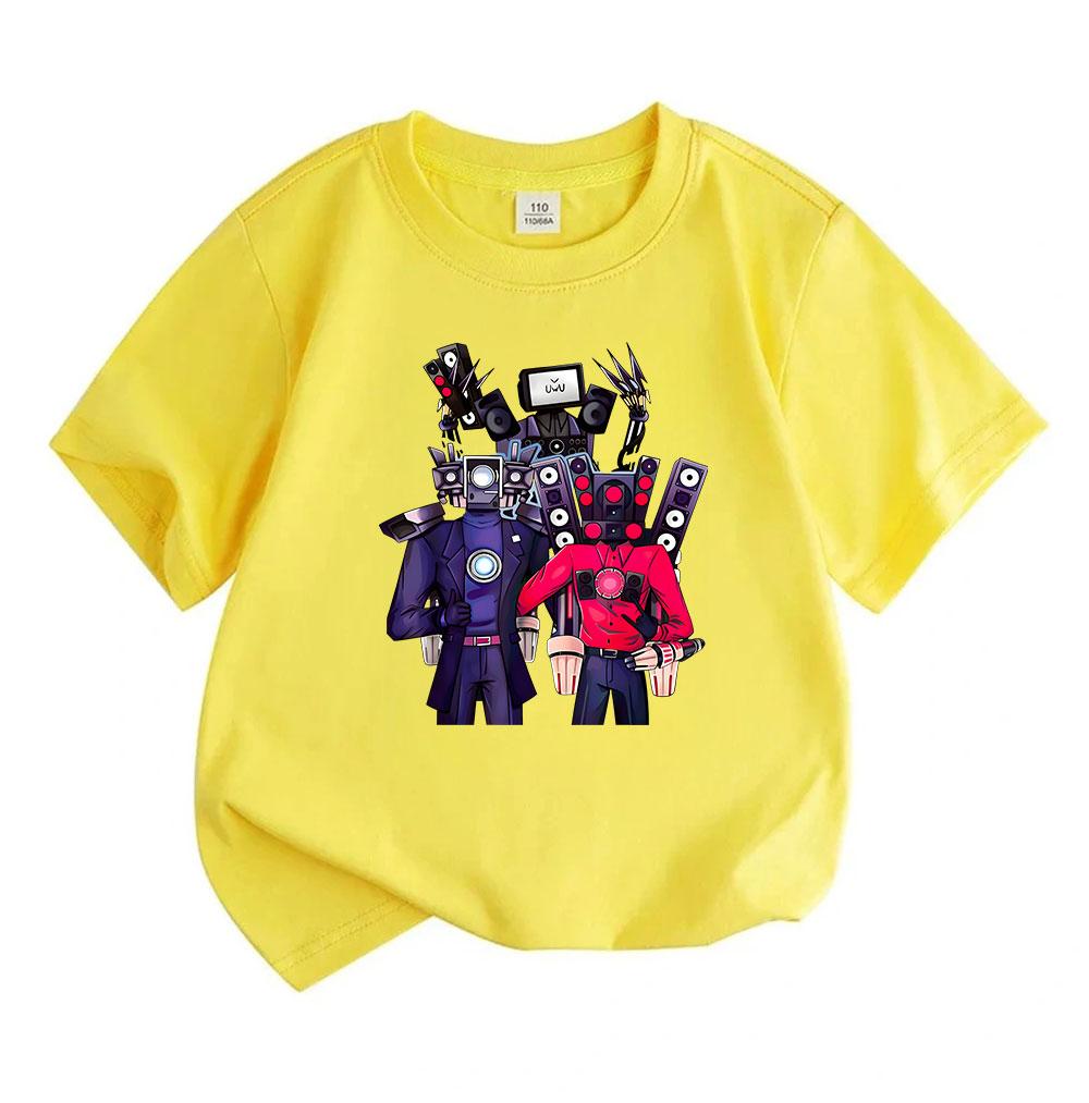 Kids Boys Girls 100% Cotton Crew Neck Short Sleeve T-Shirt, Cool Game Character Graphic Casual Soft Breathable Tee Top for Children Daily Outdoor Wear
