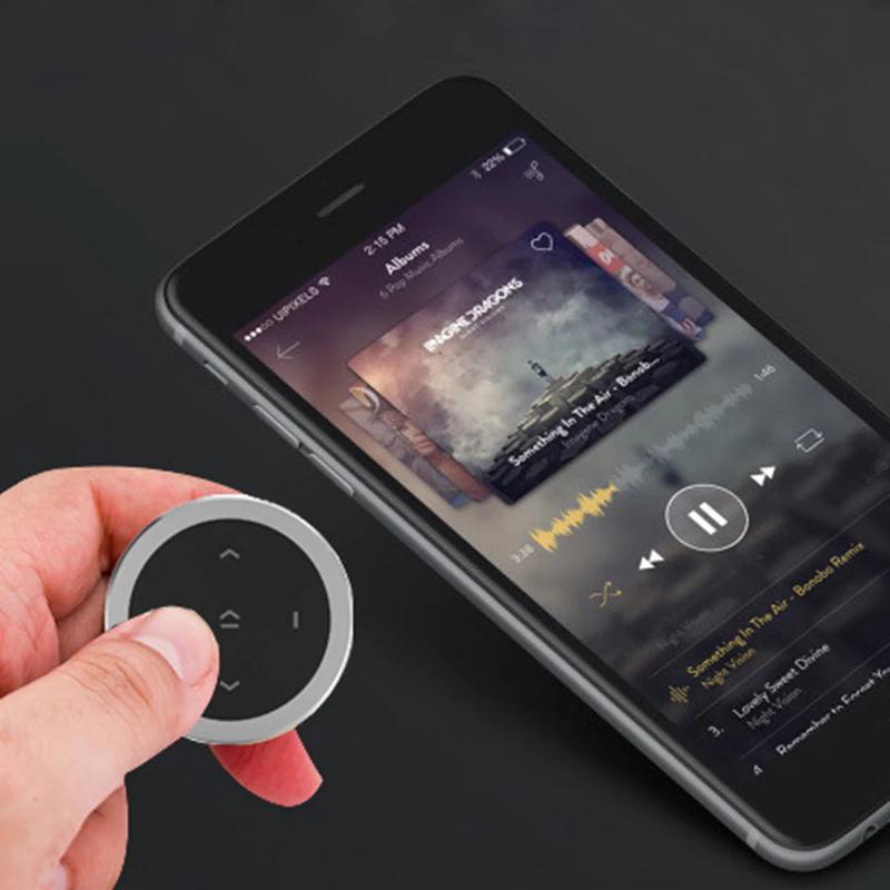 Mini Wireless Bluetooth-compatible Media Button Remote Controller Car Motorcycle Steering Wheel MP3 Music Play For IOS Android