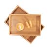 ZISIZ Rectangular Bamboo Wood Tea Tray