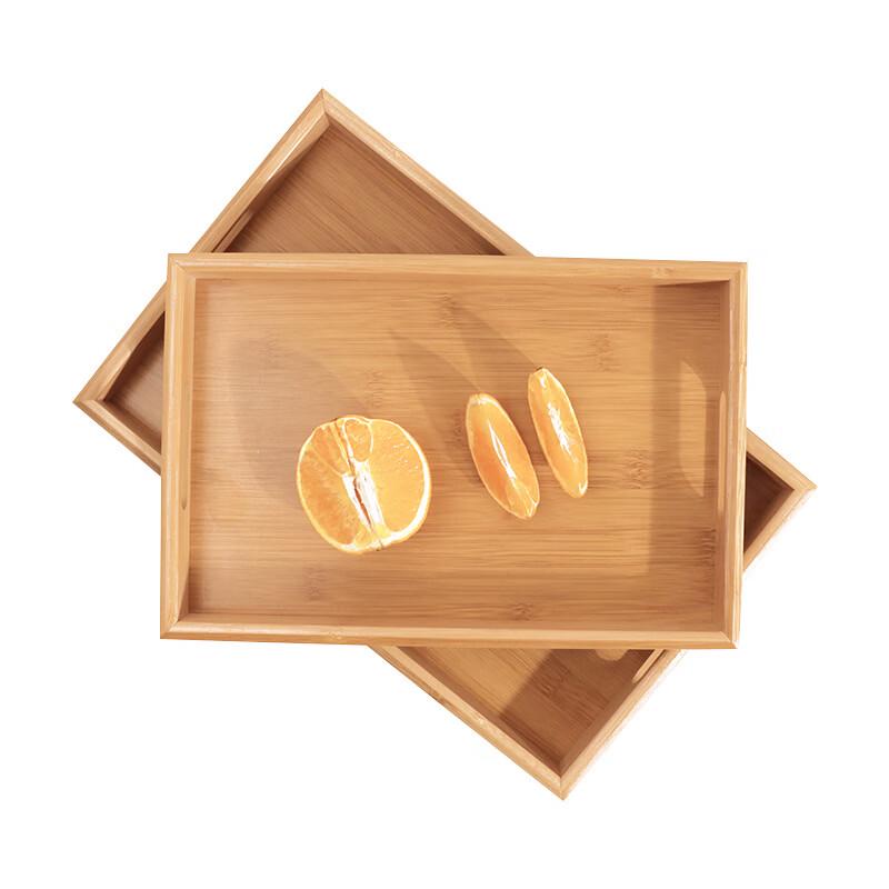 ZISIZ Rectangular Bamboo Wood Tea Tray