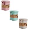 Cabilock 3pcs Wheat Straw Soup Cup Microwaveable Porridge Breakfast Cups with Sealed Lid Square School Picnic Green Beige Pink