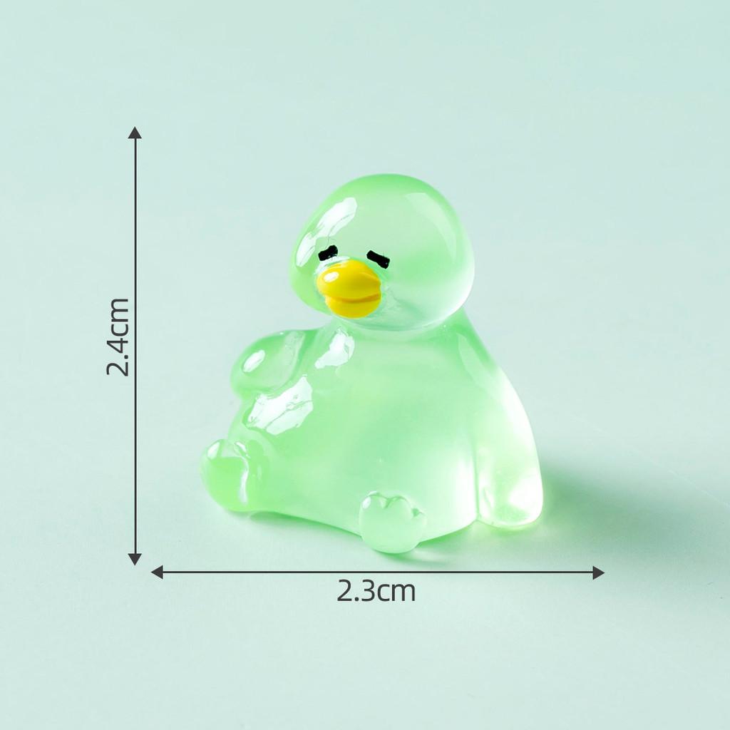 10Pcs Cartoon Mini Luminous Duck Animal Miniatures Resin Ornaments Micro Landscape Diy Fairy Garden Decoration