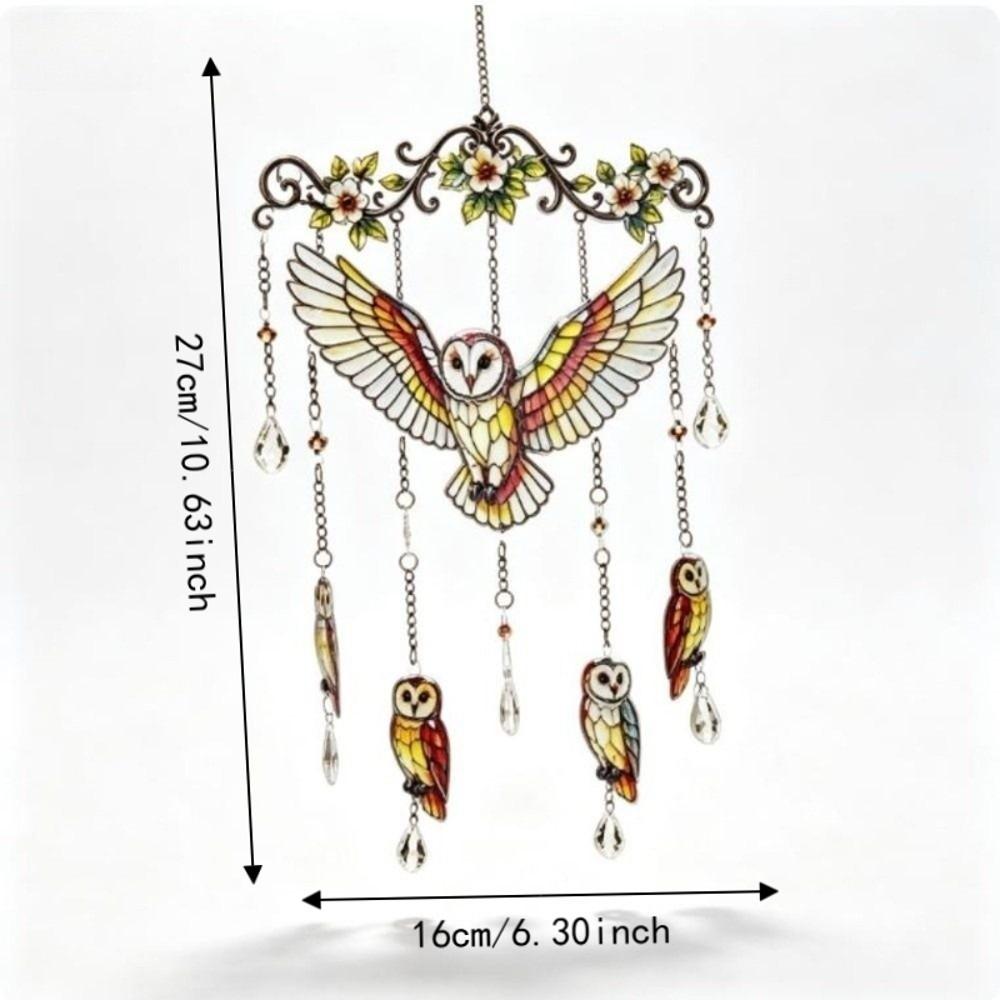 Colorful Bird Hanging Ornaments Acrylic Home Decoration Crafts Hummingbird Wind Chime Courtyard