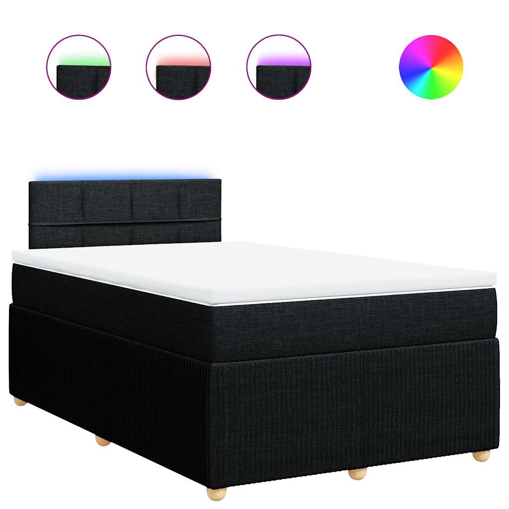 Vidaxl Continental Bed With Mattress, Black, 120X190 Cm, Fabric