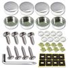 Stainless Steel License Plate Screws-Rust Proof Car Tag Bolts For Fastening Front Or Rear License Plate Frames With Screw Black Caps (M6