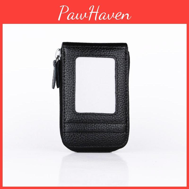 Premium Men's Wallet Genuine Leather Rfid Blocking Credit Card Holder With Zipper