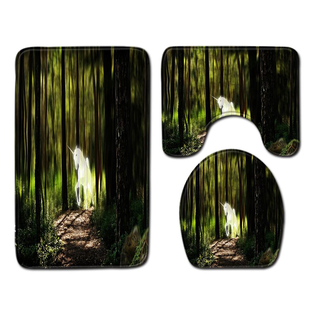 Einhorn Badezimmer Bodenmatte Toilette Dreiteiliges Set
