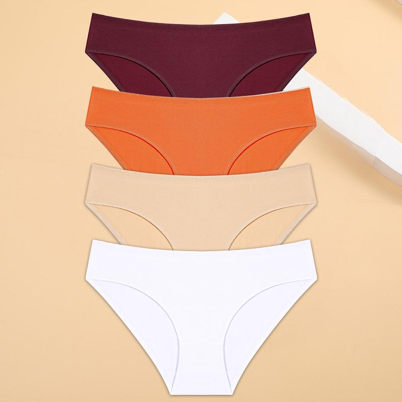 

4 шт./компл. с низкой талией, сексуальные женские трусики, хлопковые трусы для женщин, однотонные трусы, нижнее белье, трусики для девочек, мягкое нижнее белье XL&Fast Shipping